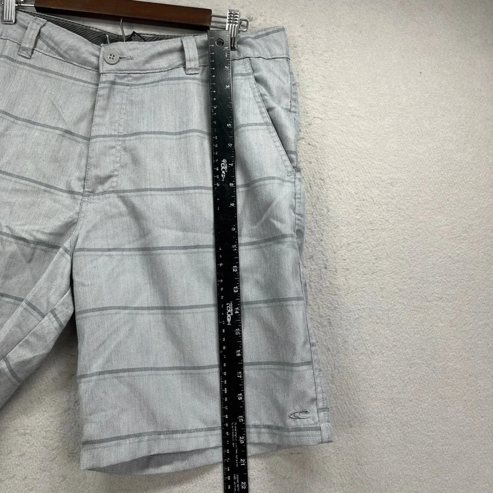 ONeill Hybrid Shorts Men 36 Gray Striped Chino Walk Casual Surf Beach Athleisure